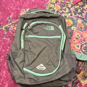 The North Face Charcoal and Mint Backpack
